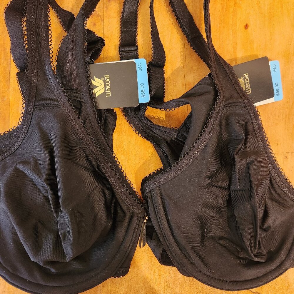 Two new Wacoal black underwire bras